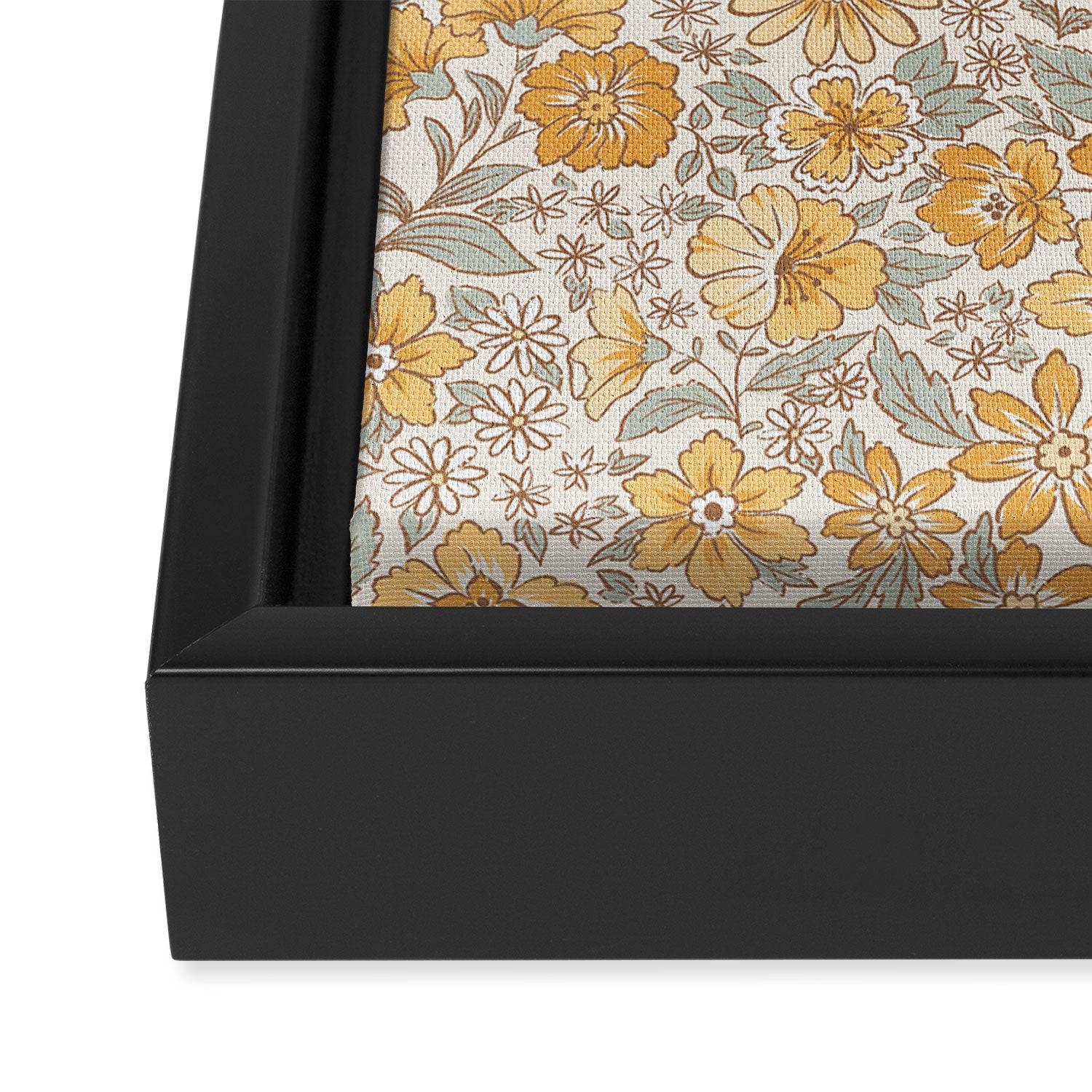 Posey - gold and sage Framed Canvas Print Gallery Image 3