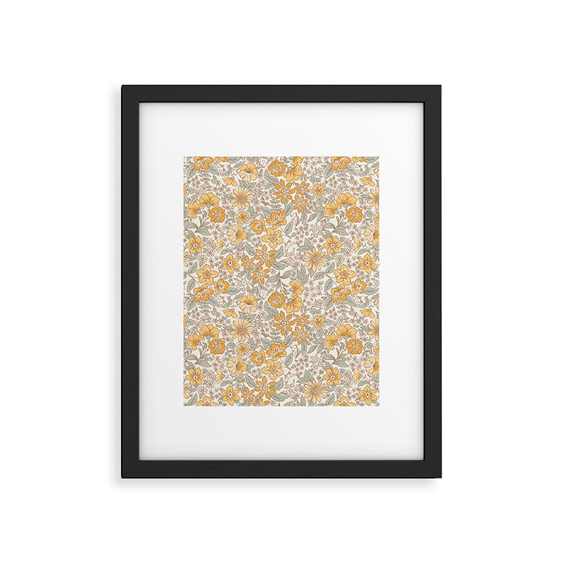 Posey - gold and sage Framed Art Print Gallery Image 6