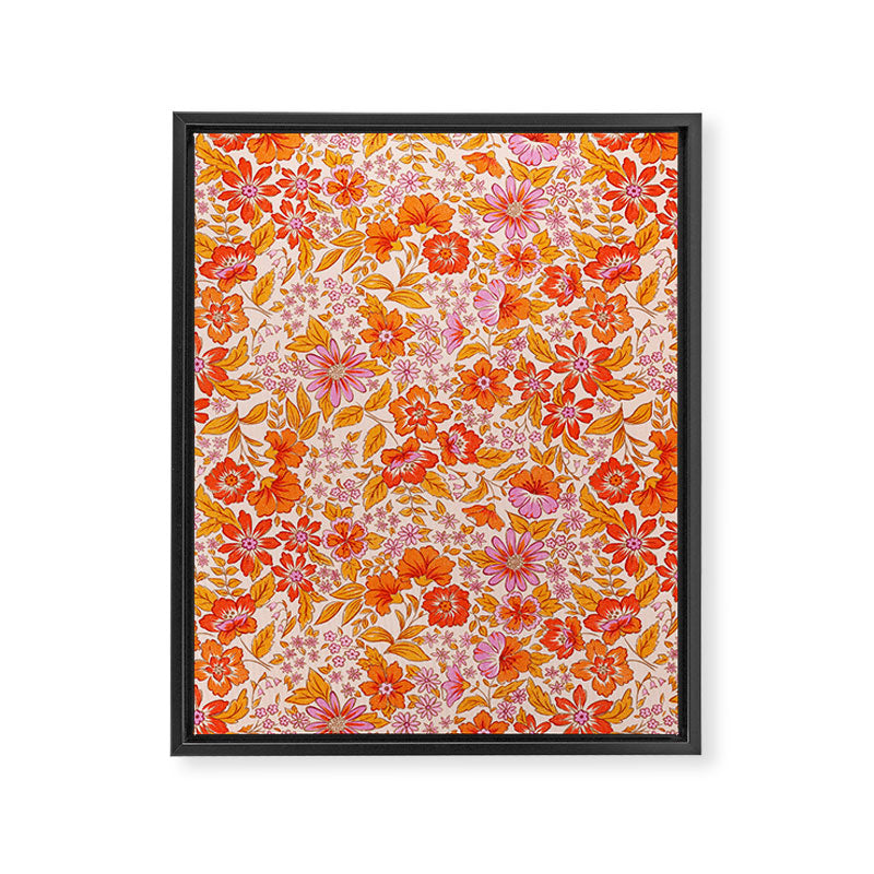 Posey - orange and pink Framed Canvas Print Gallery Image 8