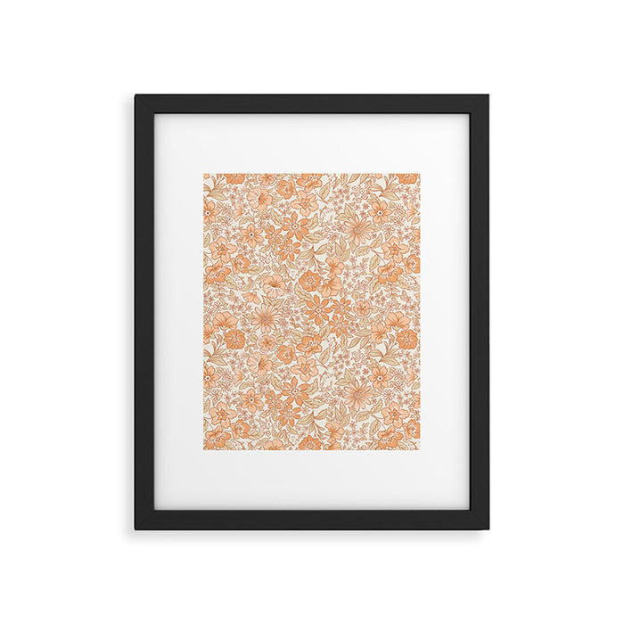 Posey - peach Framed Art Print Gallery Image 1