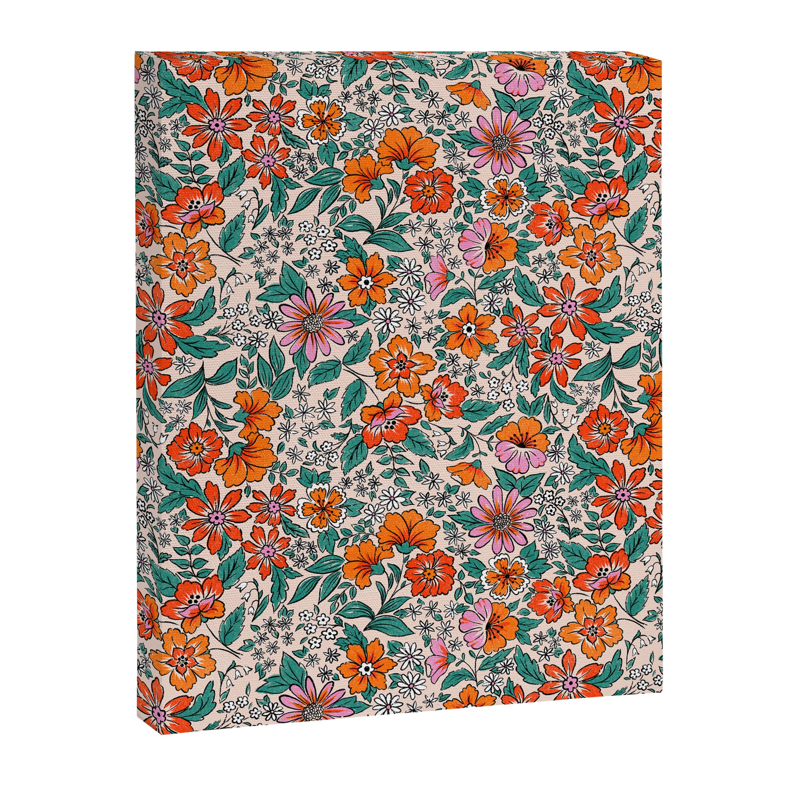Posey - pink, orange, and teal Canvas Print Gallery Image 8