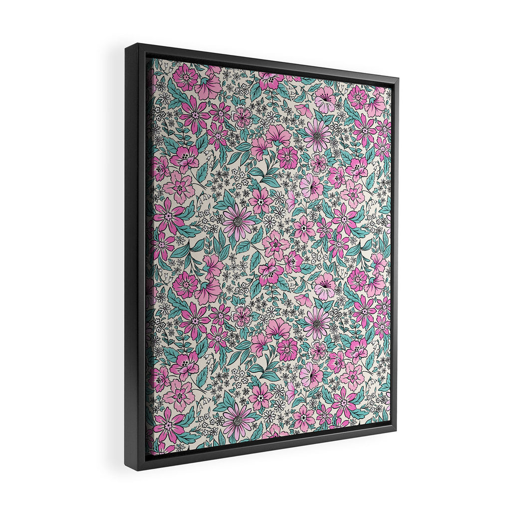 Posey - purple Framed Canvas Print Gallery Image 2