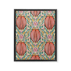 Retro Floral Beetle - pink red gold and teal Framed Canvas Print Gallery Image 8