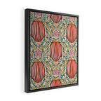 Retro Floral Beetle - pink red gold and teal Framed Canvas Print Gallery Image 2