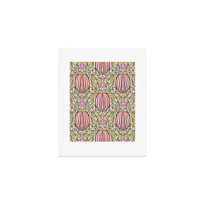 Retro Floral Beetles - vintage pastels Art Print Gallery Image 1