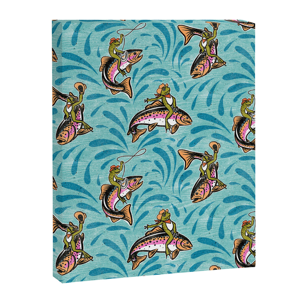 Rodeo Frogs - Aqua Canvas Print Gallery Image 8