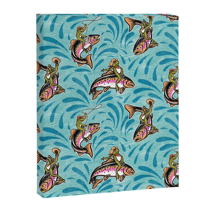 Rodeo Frogs - Aqua Canvas Print Gallery Image 1