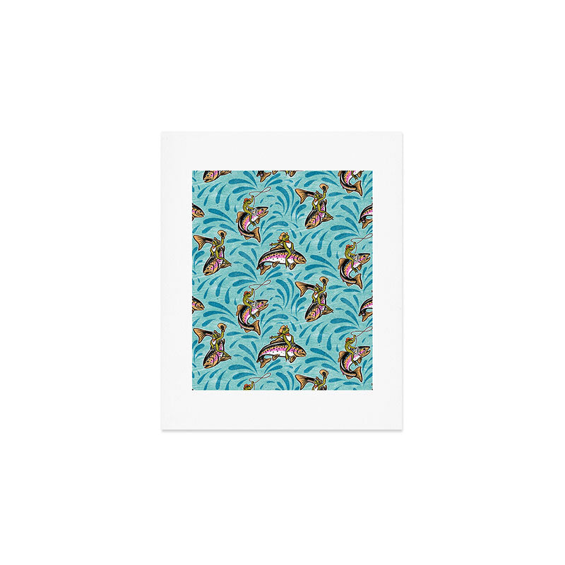 Rodeo Frogs - Aqua Art Print Gallery Image 1