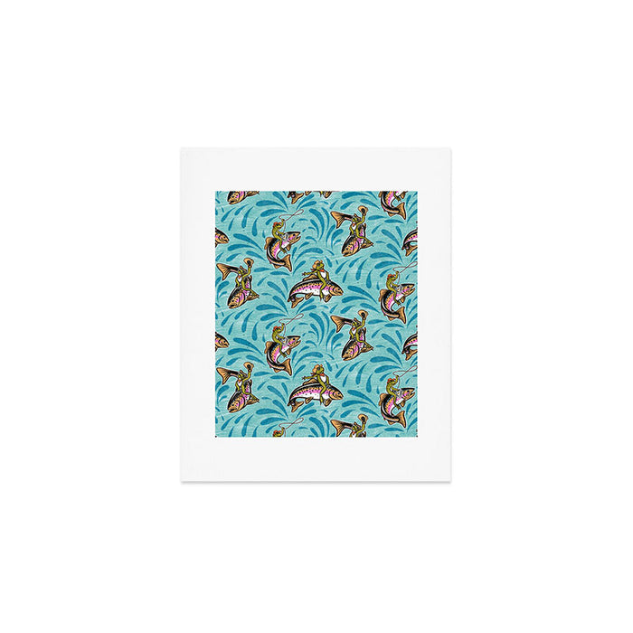 Rodeo Frogs - Aqua Art Print Gallery Image 1