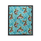 Rodeo Frogs - Aqua Framed Canvas Print Gallery Image 8