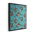 Rodeo Frogs - Aqua Framed Canvas Print Gallery Image 2