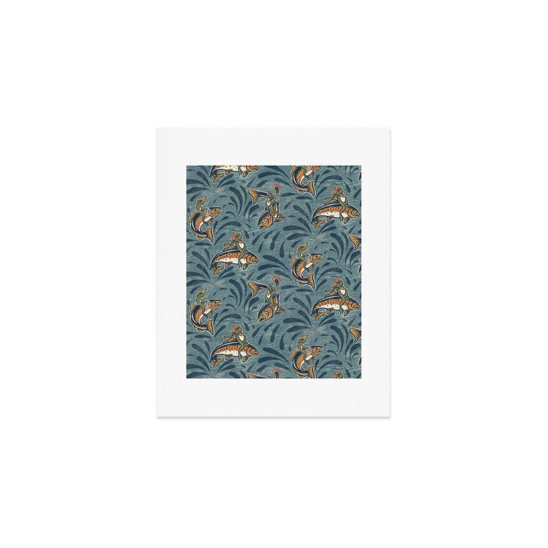 Rodeo Frogs - Blue Art Print Gallery Image 1