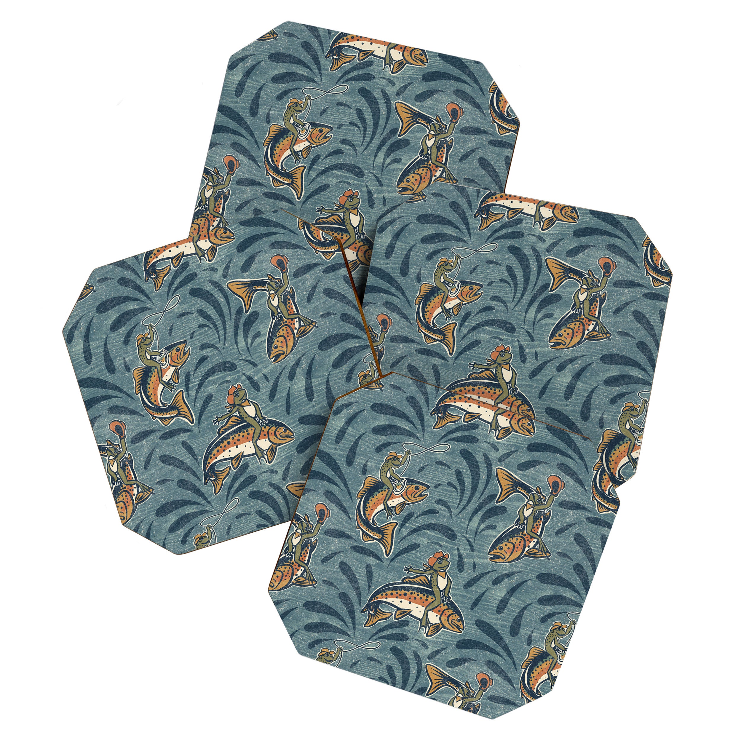 Rodeo Frogs - Blue Coaster Gallery Image 1