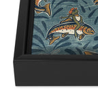 Rodeo Frogs - Blue Framed Canvas Print Gallery Image 3
