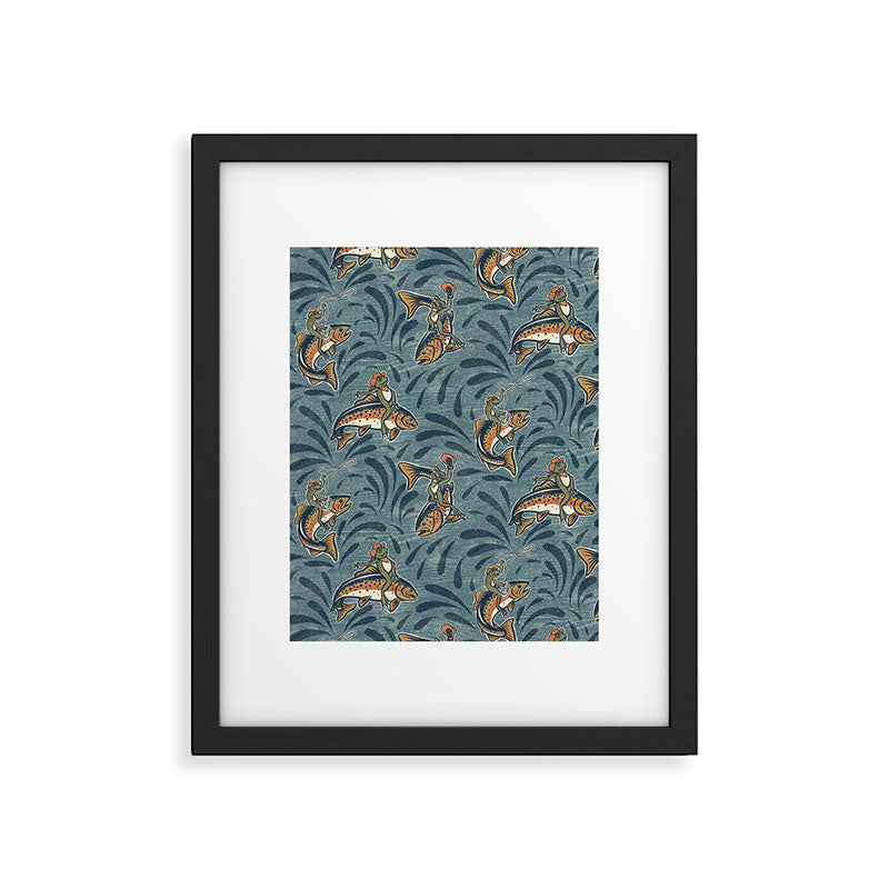 Rodeo Frogs - Blue Framed Art Print Gallery Image 4