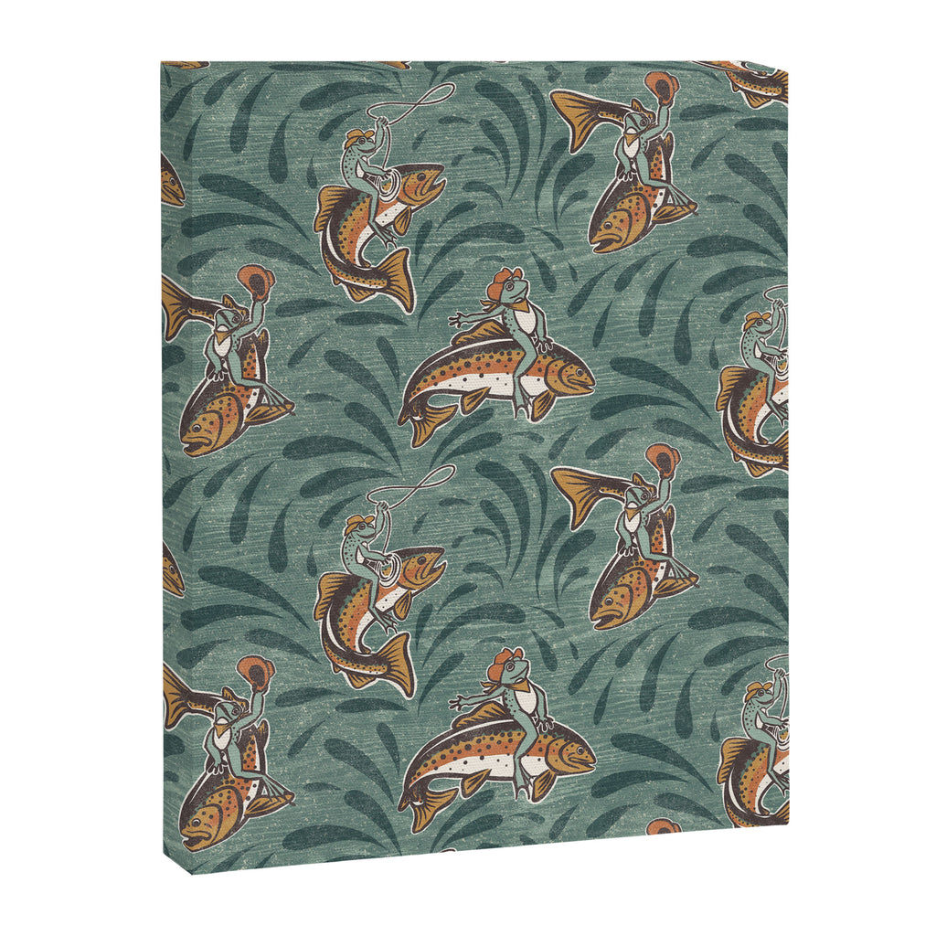 Rodeo Frogs - Green Canvas Print Gallery Image 8