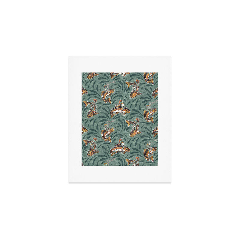 Rodeo Frogs - Green Art Print Gallery Image 1