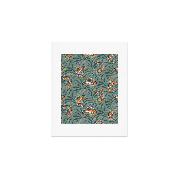 Rodeo Frogs - Green Art Print Gallery Image 1