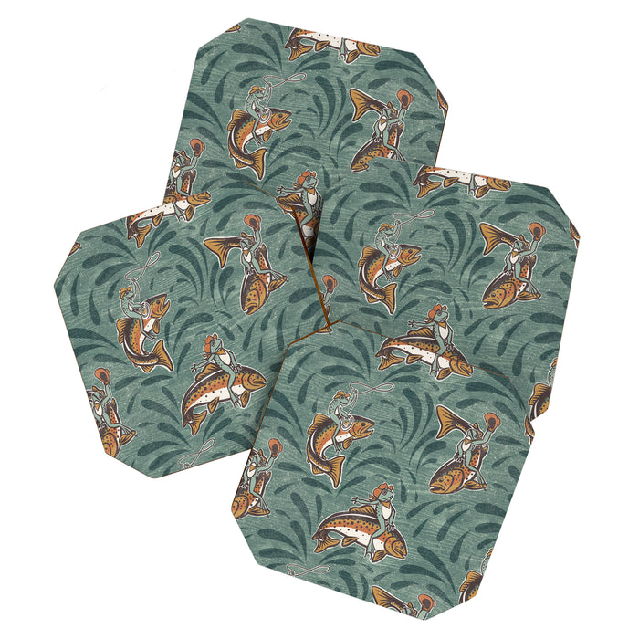 Rodeo Frogs - Green Coaster Gallery Image 1