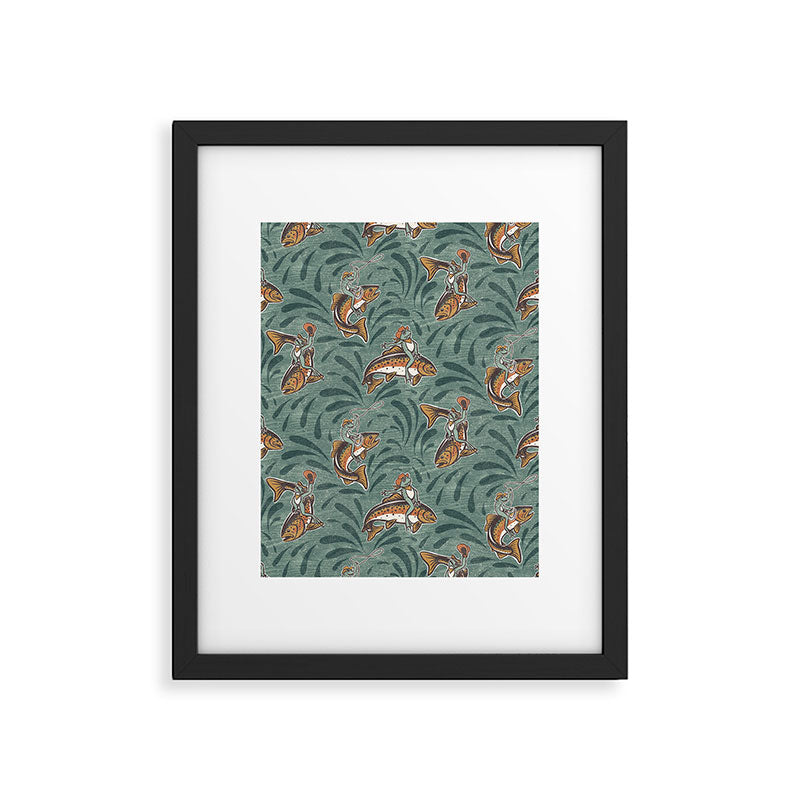 Rodeo Frogs - Green Framed Art Print Gallery Image 4