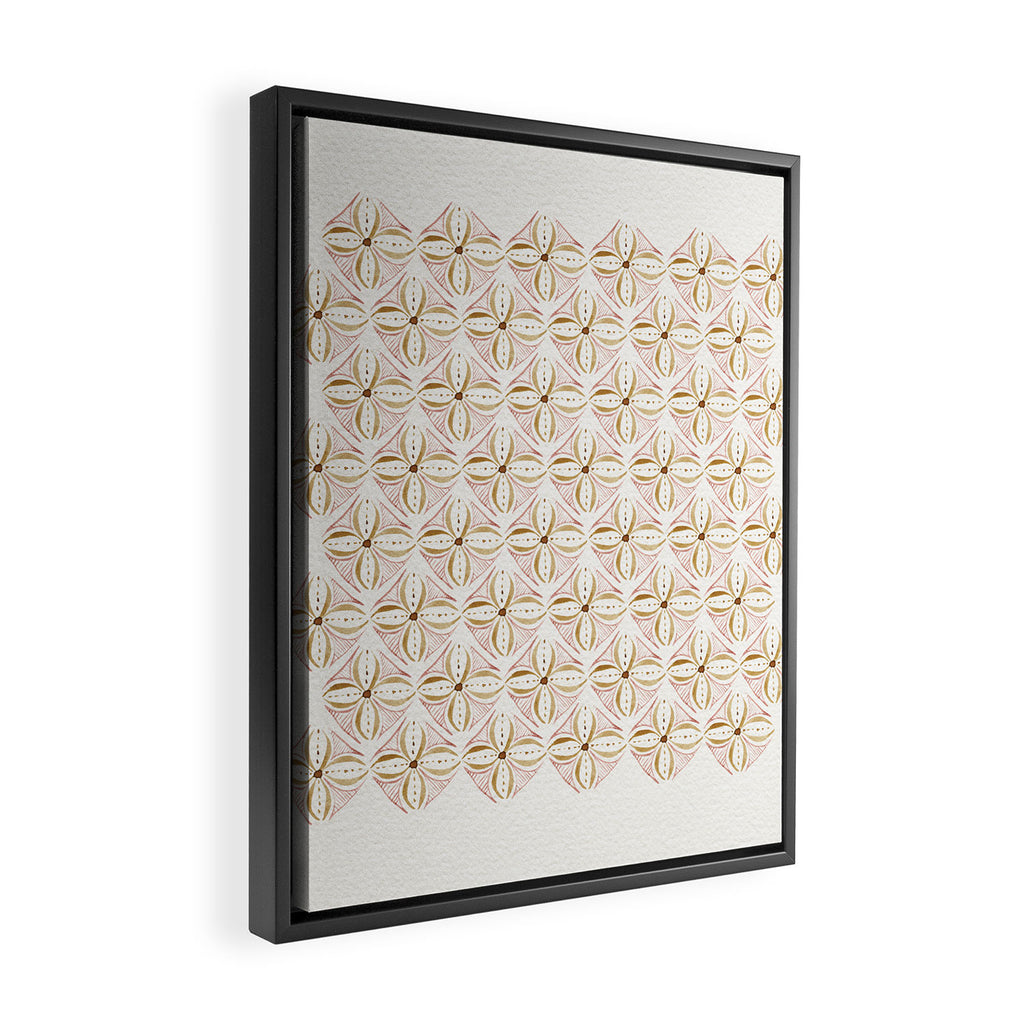 Rose Gold Watercolor Tile Framed Canvas Print Gallery Image 2