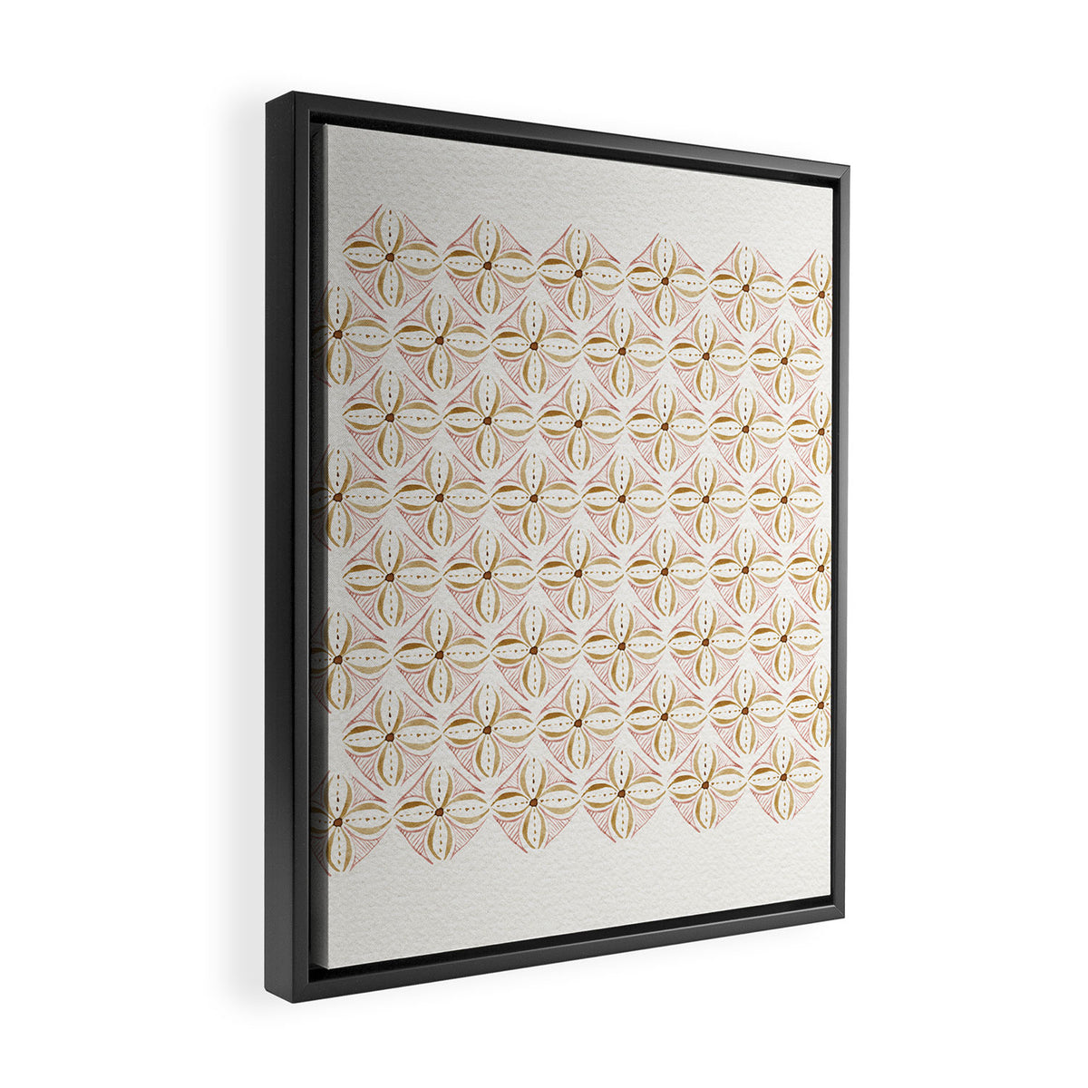 Rose Gold Watercolor Tile Framed Canvas Print Gallery Image 2