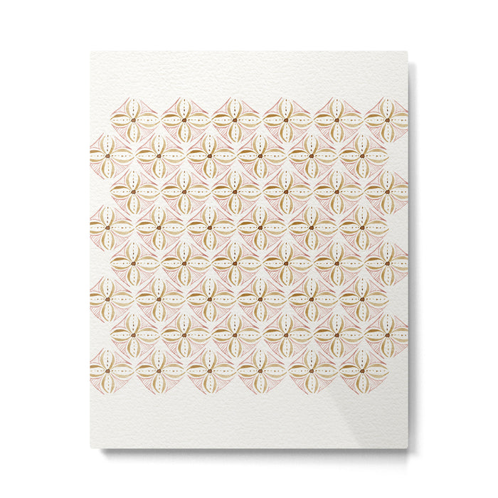 Rose Gold Watercolor Tile Metal Print Gallery Image 1
