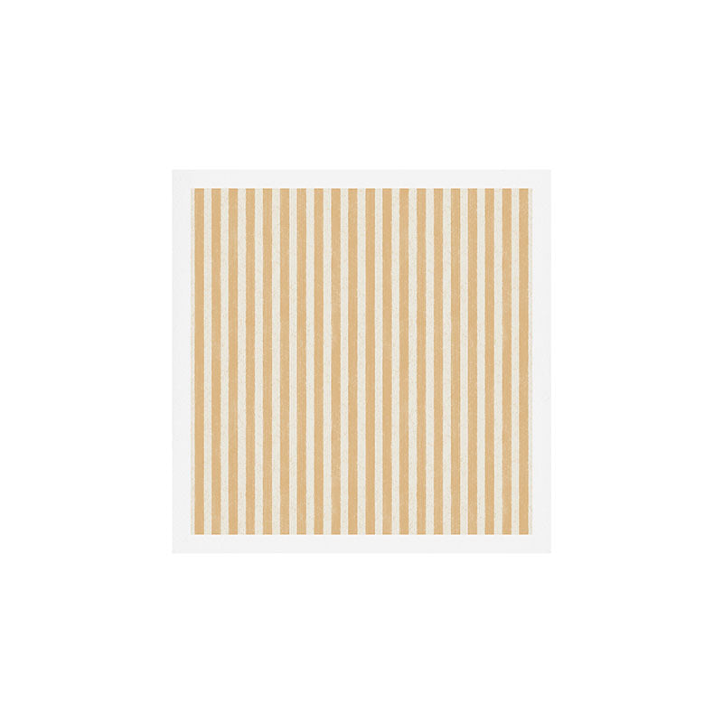 Rustic Paint Stripe - honey golden yellow and cream Art Print Gallery Image 1