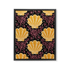 Seashell - marigold and black Framed Canvas Print Gallery Image 8