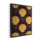 Seashell - marigold and black Framed Canvas Print Gallery Image 2