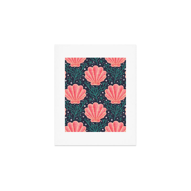 Seashell - pink and blue Art Print Gallery Image 1
