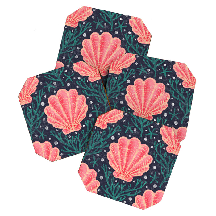 Seashell - pink and blue Coaster Gallery Image 1