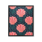 Seashell - pink and blue Framed Canvas Print Gallery Image 8