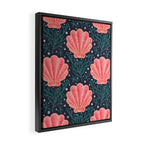 Seashell - pink and blue Framed Canvas Print Gallery Image 2