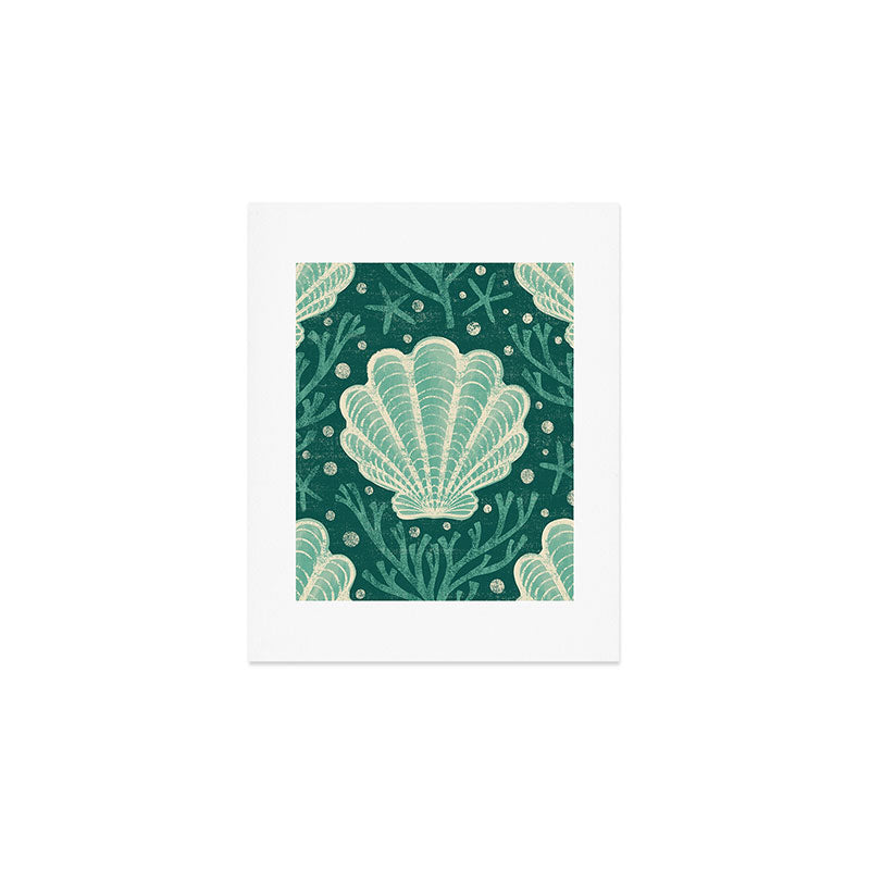 Seashell - sea green Art Print Gallery Image 1