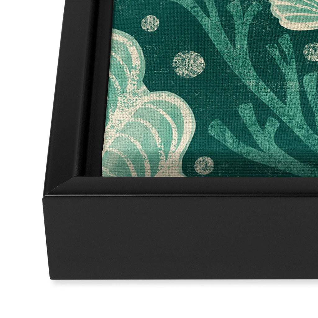 Seashell - sea green Framed Canvas Print Gallery Image 3