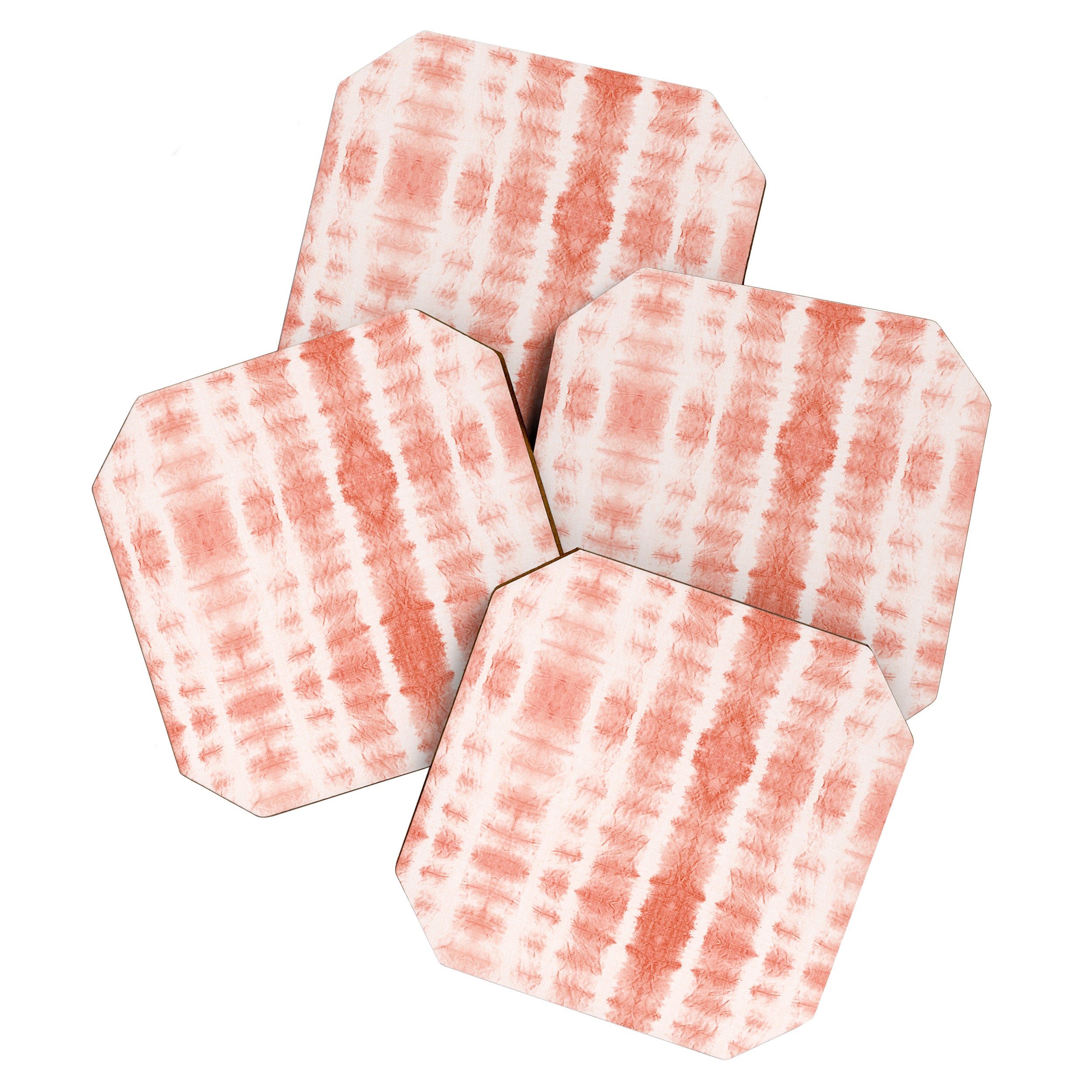 Shibori Stripe - Coral Blush Coaster Gallery Image 1