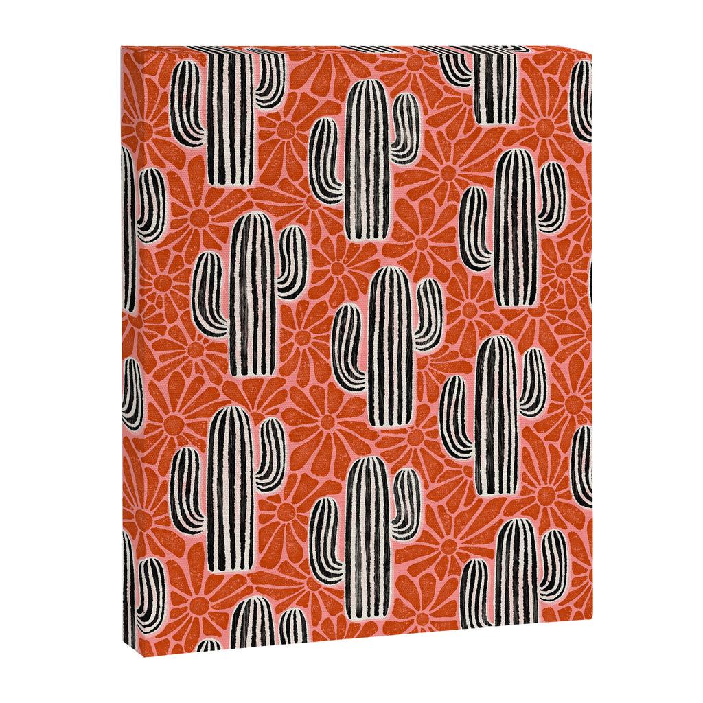 Sonora - red, pink, black, and white  Canvas Print Gallery Image 8