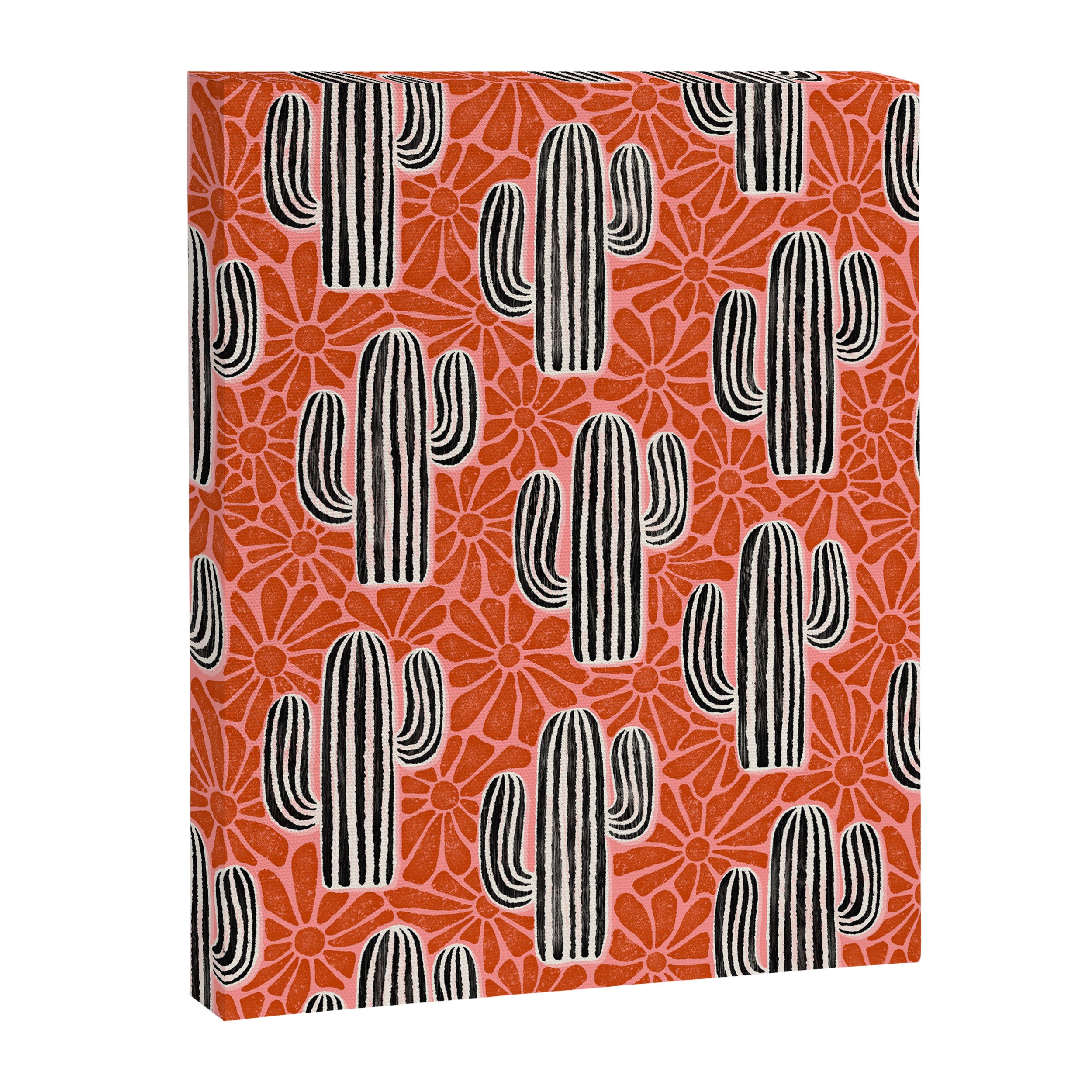 Sonora - red, pink, black, and white  Canvas Print Gallery Image 8