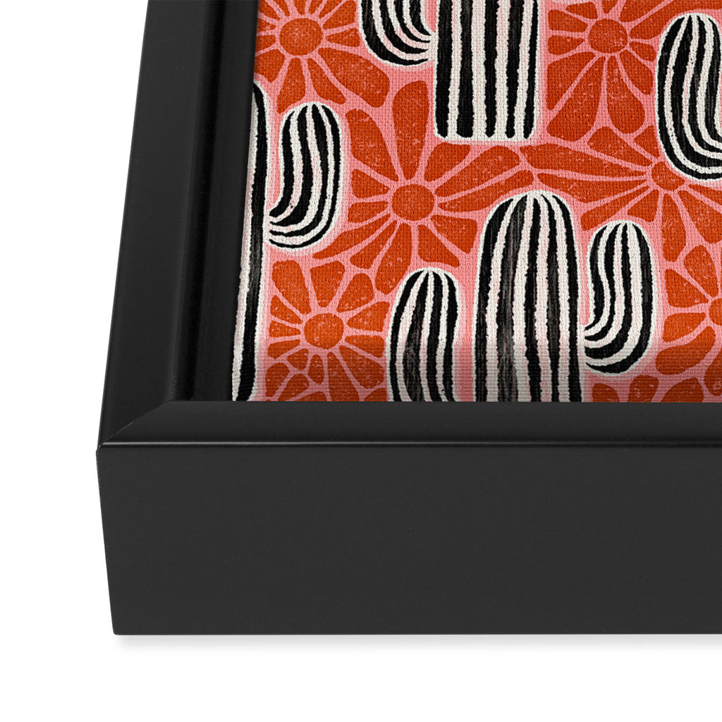 Sonora - red, pink, black, and white  Framed Canvas Print Gallery Image 3