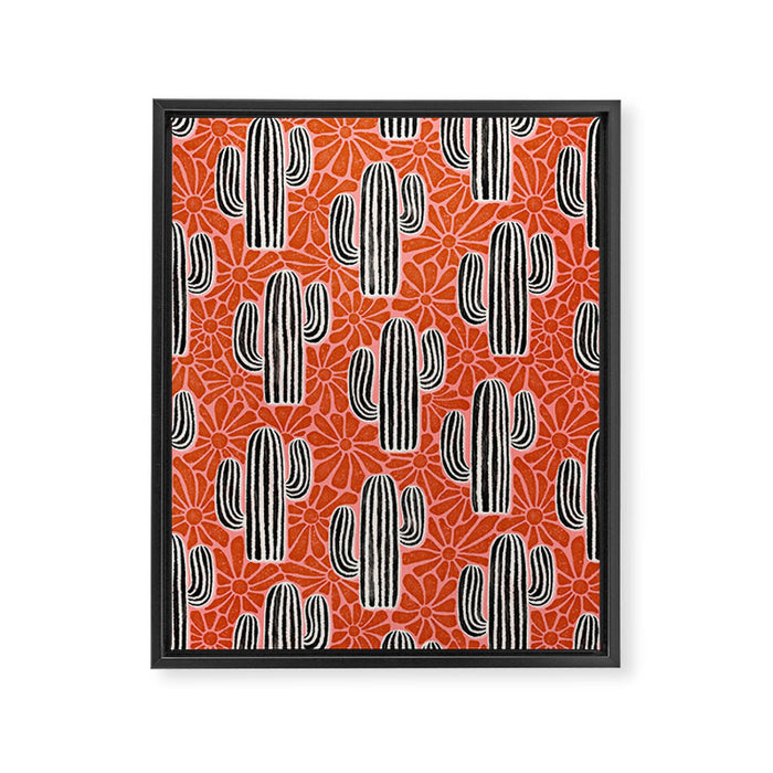 Sonora - red, pink, black, and white  Framed Canvas Print Gallery Image 1