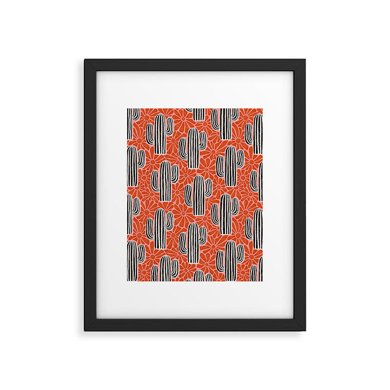 Sonora - red, pink, black, and white  Framed Art Print Gallery Image 6