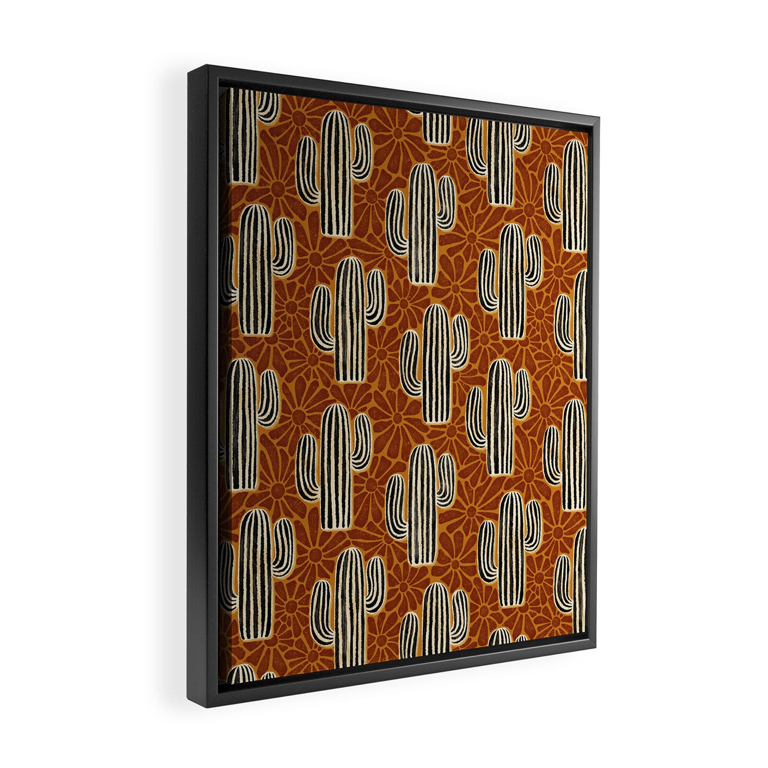 Sonora - Rust, gold, black and white Framed Canvas Print Gallery Image 2