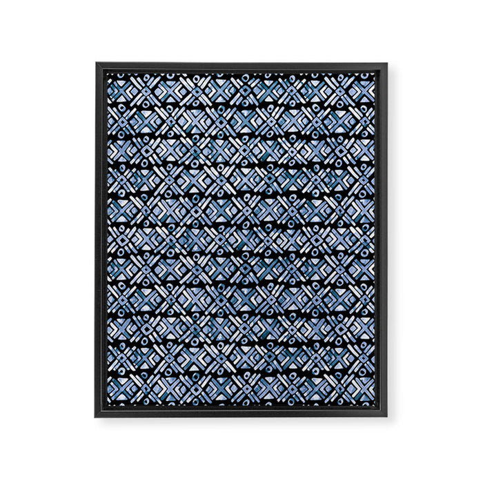 Sonoran Stripe - Indigo Framed Canvas Print Gallery Image 1