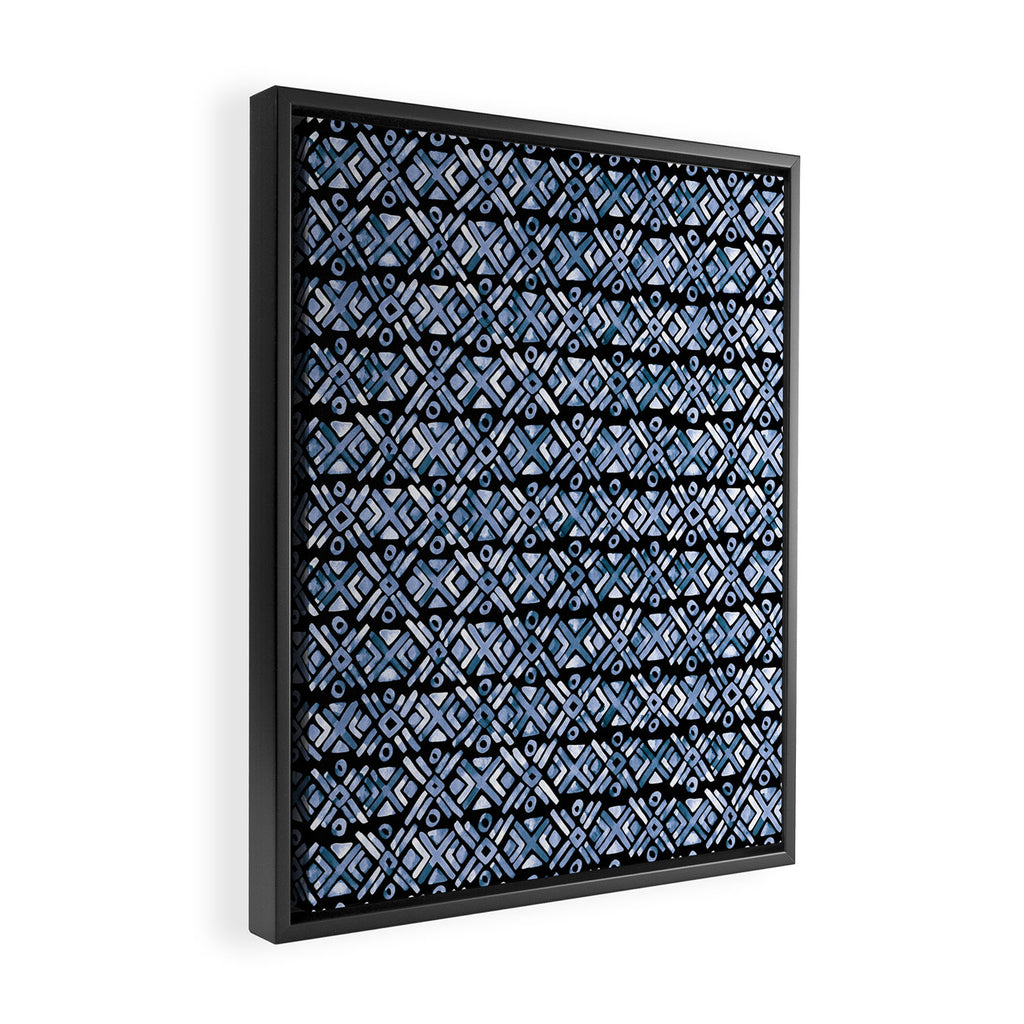 Sonoran Stripe - Indigo Framed Canvas Print Gallery Image 2