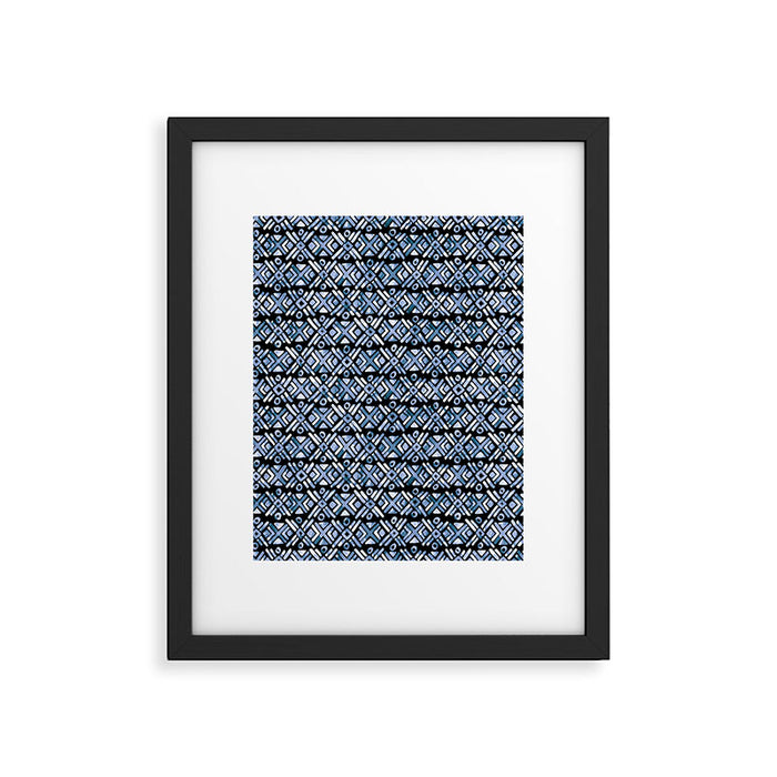 Sonoran Stripe - Indigo Framed Art Print Gallery Image 1