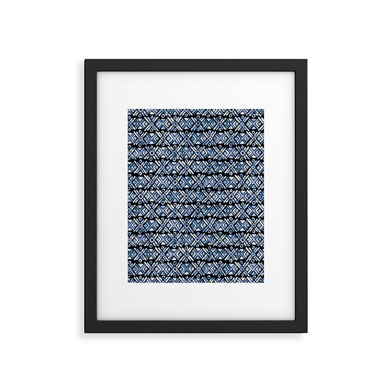 Sonoran Stripe - Indigo Framed Art Print Gallery Image 6