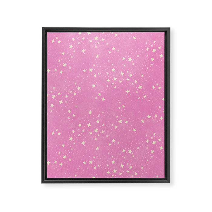 Stars - Pink Framed Canvas Print Gallery Image 1