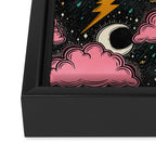 Stormy Night - black & pink Framed Canvas Print Gallery Image 3