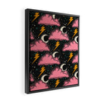 Stormy Night - black & pink Framed Canvas Print Gallery Image 2